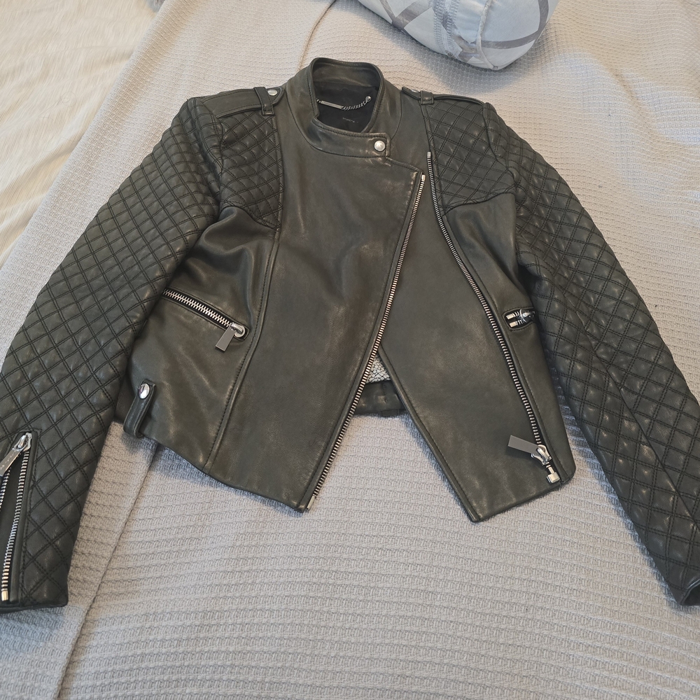 Black Quilted Leather Jacket